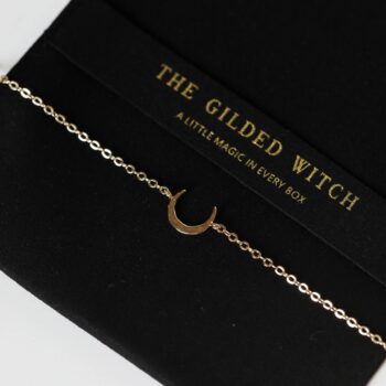 Hammered Moon Bracelet: Delicate Modern Witchy Jewelry