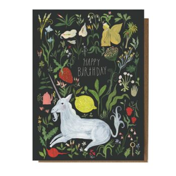Happy Birthday Unicorn Greeting Card: Sleeved Single A2 Card