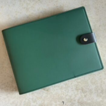 Small Forest Green/Black San Lorenzo Design Refillable Snap Sketchbooks, Leather: Landscape, Forest Green, Black