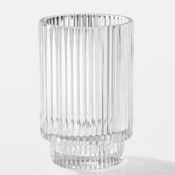 5in Pleated Glass Votive Holder