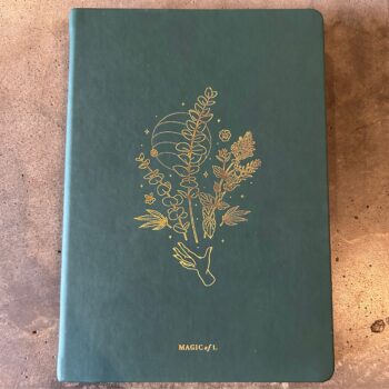 Magic Of I Green Hand/Blooms Lined Notebook