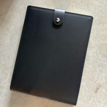 Small Black/Black San Lorenzo Design Refillable Snap Sketchbooks, Leather: Landscape, Black, Black
