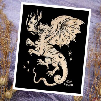 Cat Dragon - Art Print