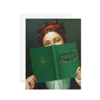 A Victorian's Guide To Time Travel. Blank Greeting Card.