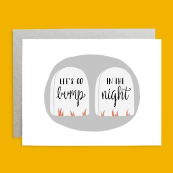 Halloween Handlettered Greeting Card Lets go bump in the night