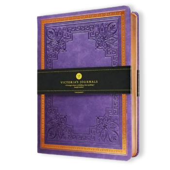 Victoria's Journals Antique Style Diary Hard Cover (Purple)