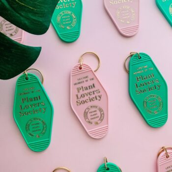 Plant Lovers Society Motel Keychain: Pink