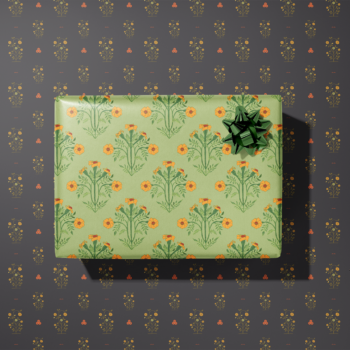 Marigold Meadows Gift Wrap Sheet – Double Sided: Roll of 3 Sheets