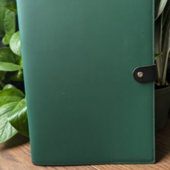 Large Forest Green/Black San Lorenzo Design Refillable Snap Sketchbooks, Leather: Extra Large, Forest Green, Black